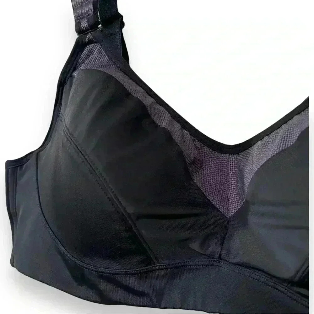 Adore Me Gray and Black High Impact 36D Adjustable Straps Contour Sports Bra - Picture 5 of 14